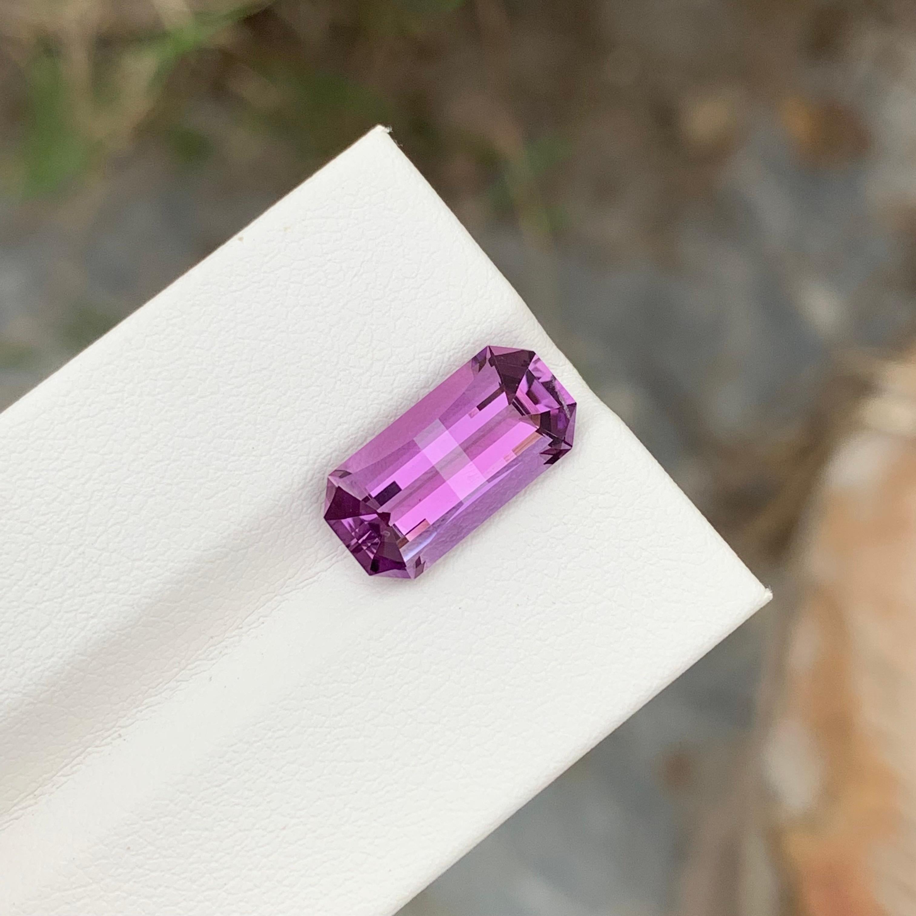 4 Carat Natural Loose Amethyst Pixel Cut Gem For Jewellery Making  For Sale 1