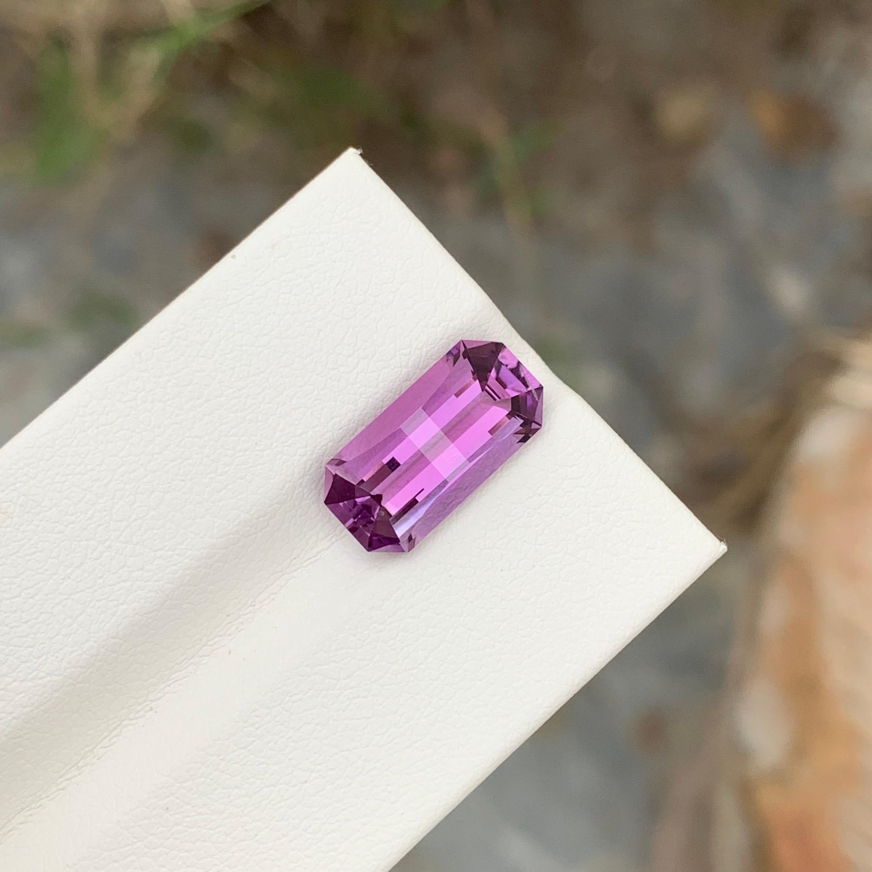 4 Carat Natural Loose Amethyst Pixel Cut Gem For Jewellery Making  For Sale 2