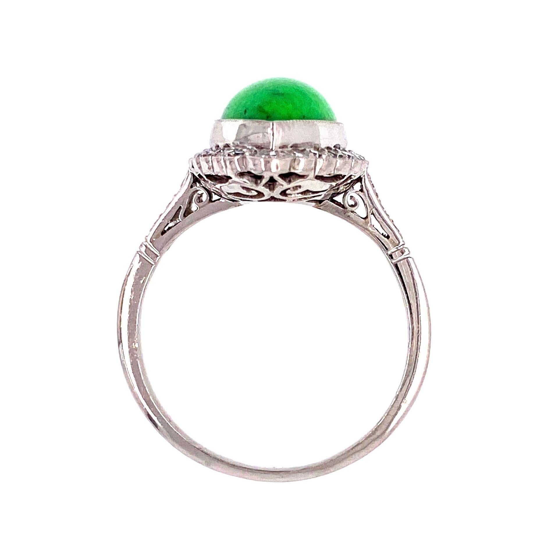 Art Deco 4 Carat Navette Green Turquoise and Diamond Platinum Ring Estate Fine Jewelry