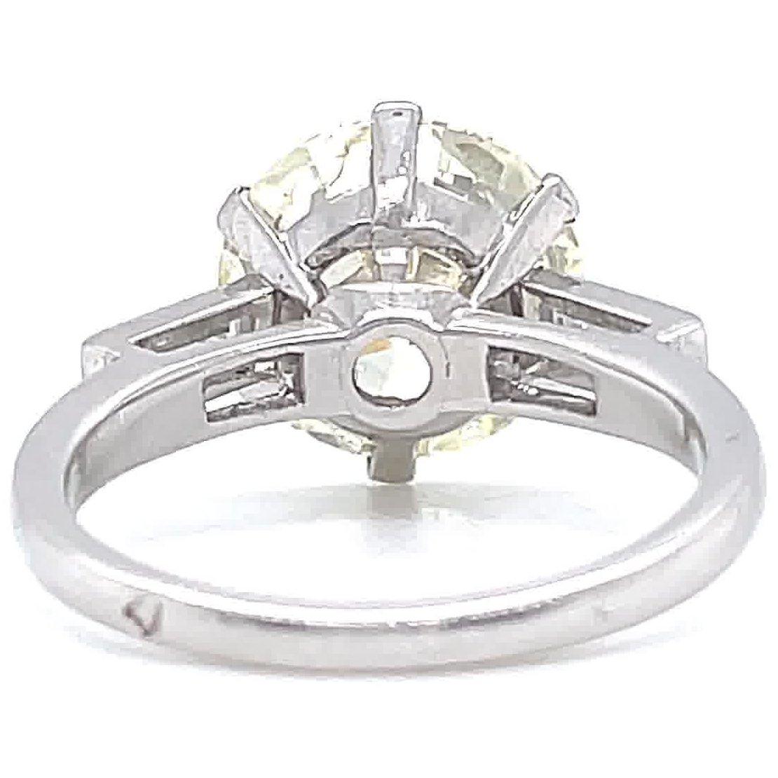 Women's 4 Carat Old European Diamond Engagement Ring Platinum Retro French