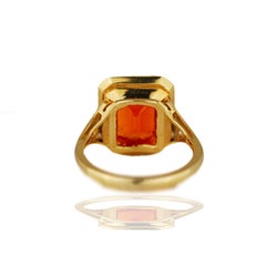 4 Carat Orange Sapphire and Diamond Ring