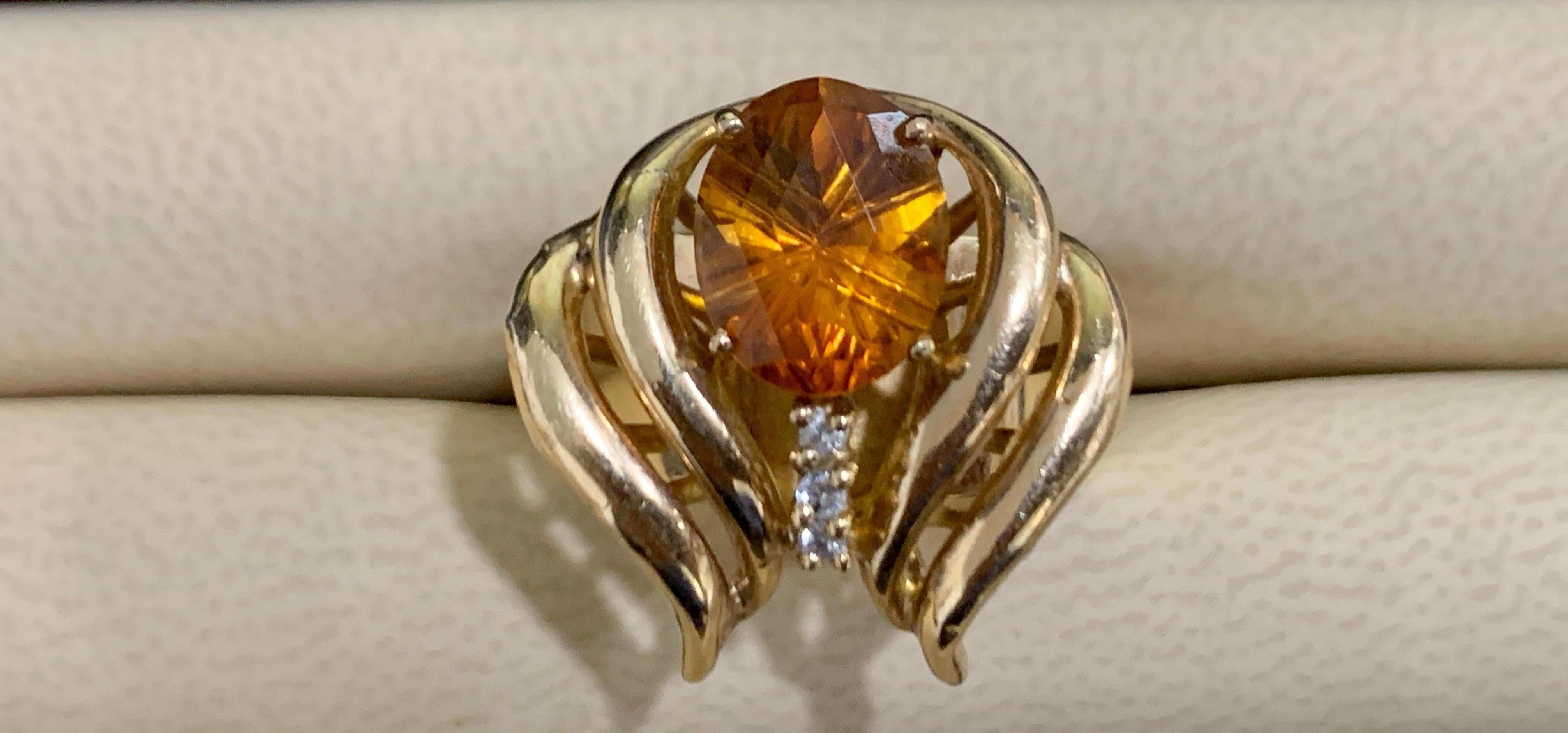 oval citrine engagement ring