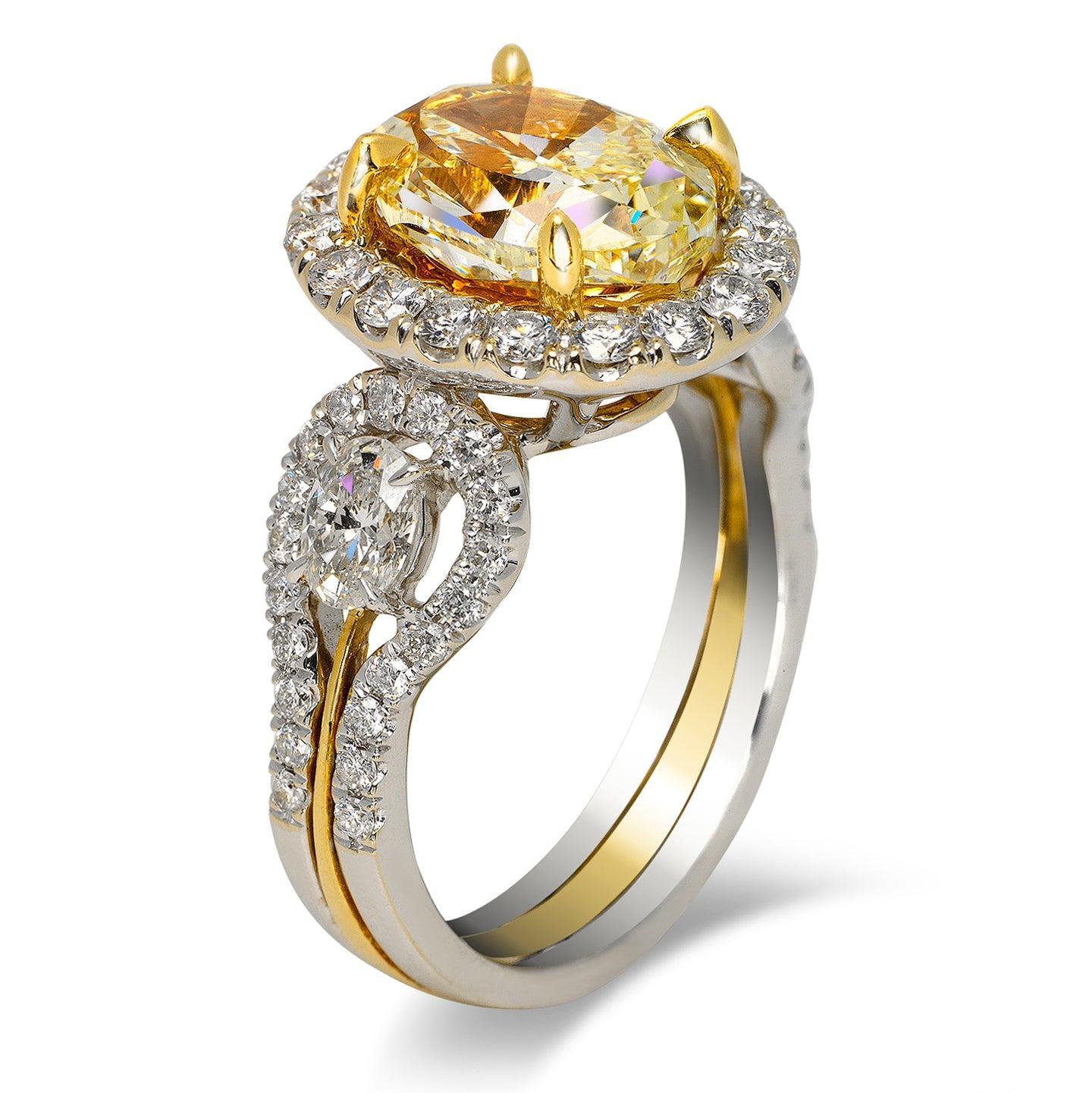 4 Karat Ovalschliff Diamant Verlobungsring GIA zertifiziert FLY SI2 im Zustand „Neu“ im Angebot in New York, NY