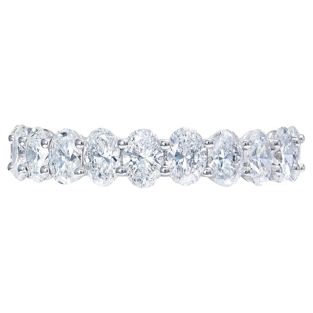 4 Carat Oval Cut Diamond Eternity Band Certified  In New Condition For Sale In New York, NY