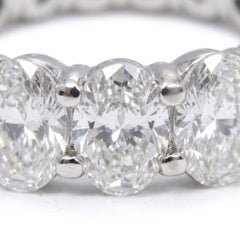 4 Carat Oval Cut Diamond Eternity Band in 18k White Gold