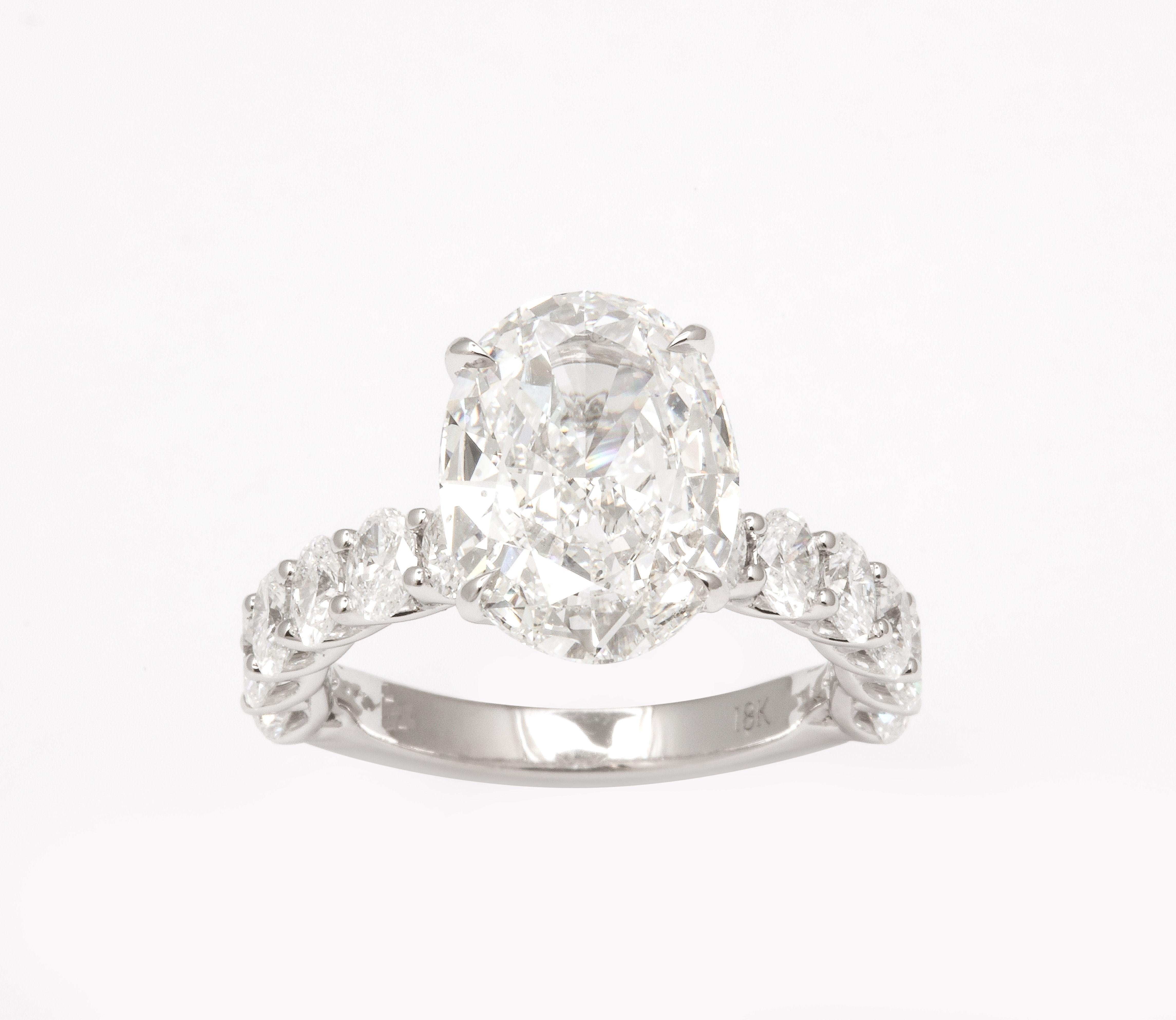 Oval Cut 4 carat Oval Diamond Engagement Ring 