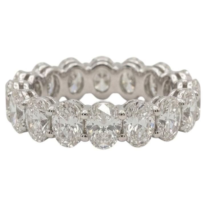 4 Carat Oval Diamond Eternity Band in 18k White Gold
