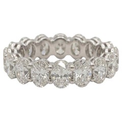 4 Carat Oval Diamond Eternity Band in 18k White Gold