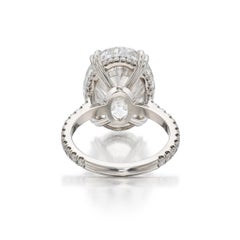 4 Carat Oval Statement Brilliant White / F color SI 14K White Gold