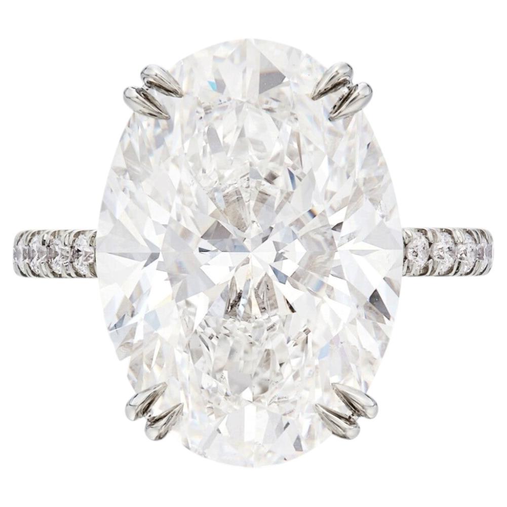 4 Carat Oval Statement Brilliant White VVS Gold Purity  Perfection Diamond Ring For Sale