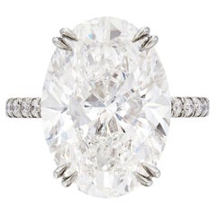4 Carat Oval Statement Brilliant White VVS Gold Purity  Perfection Diamond Ring