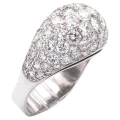 4 Karat Pavé-Diamant-Cocktailring aus 18 Karat Weißgold