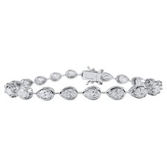 4 Carat Pear Shape Bezel Set Diamond Tennis Bracelet in 14K White Gold 4 Carat Pear Shape Bezel Set Diamond Tennis Bracelet in 14K White Gold