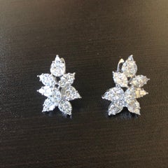 Boucles d'oreilles en diamant de 4 carats en forme de poire
