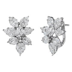 Boucles d'oreilles en diamants en forme de poire de 4 carats