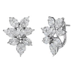 Boucles d'oreilles en diamant de 4 carats en forme de poire
