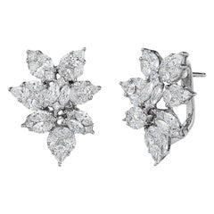4 Carat Pear Shape Diamond Earrings