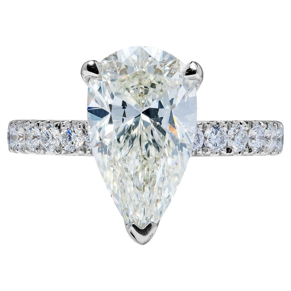 4 Carat Pear Shape Diamond Engagement Ring EGL Certified G VS1