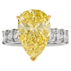 4 Carat Pear Statement Fancy Yellow   Colour-Collector’s Treasure Diamond Ring