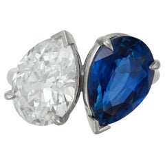 4 Carat Pear Statement Blue Sapphire Quiet Power High Jewellery Diamond Ring