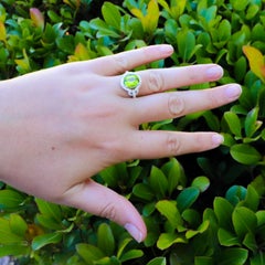 4 Carat Peridot Ring with Diamonds