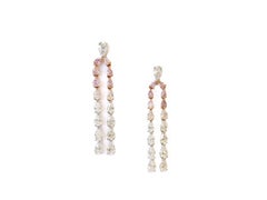 4 Carat Pink and White Tassel Diamond 18k Rose Gold Drop Earrings