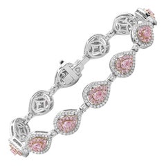 Diamante Rosa de 4 Quilates Forma de Pera  Pulsera