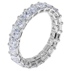 Bracelet d'éternité en diamant de 4 carats, taille princesse, certifié
