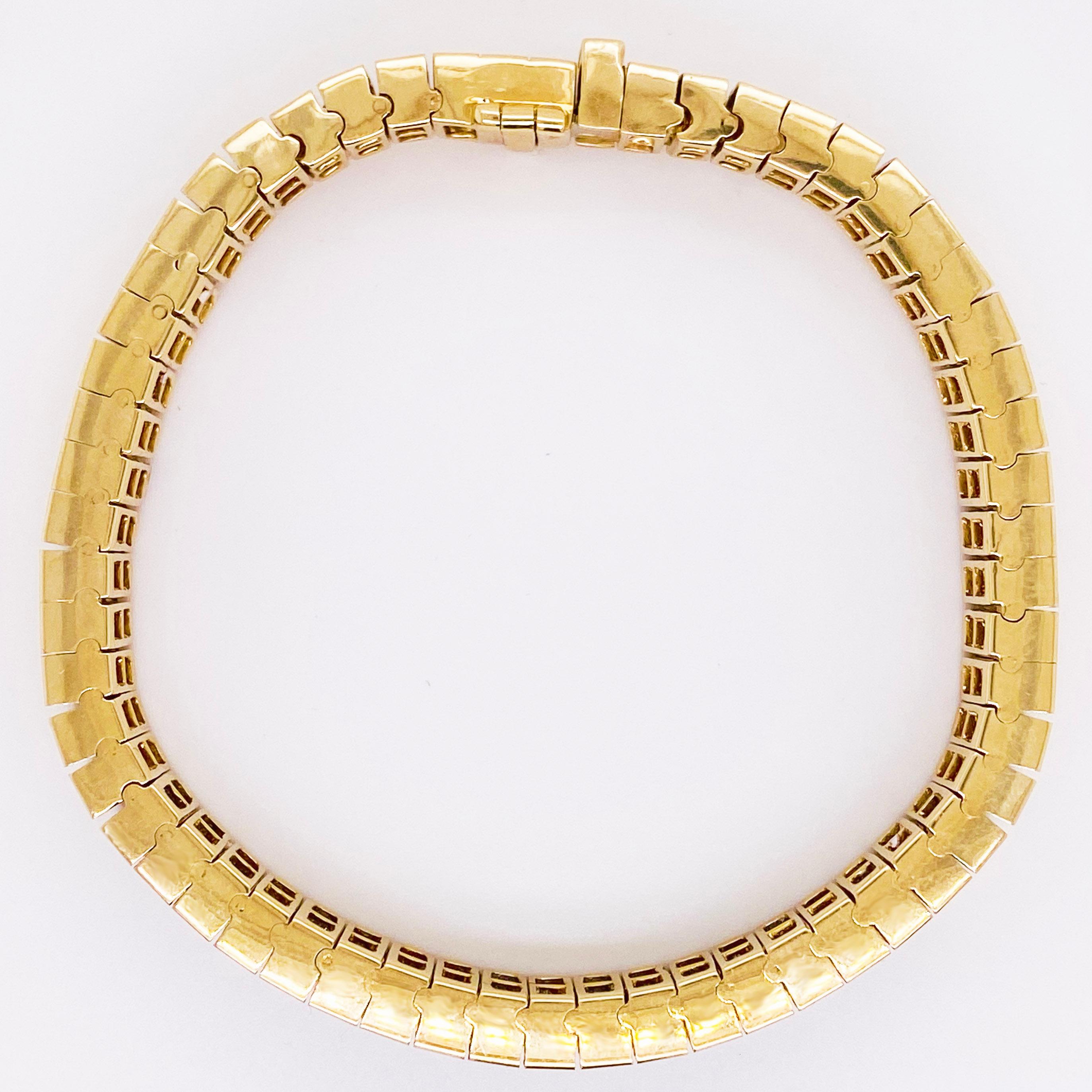 4 Carat Princess Cut Diamond Paved Gold Bracelet, 4.00 Carat Total Weight Dia For Sale 1