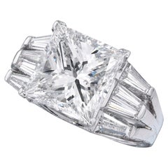 4 Carat Princess Statement Brilliant White / D color VVS  Diamond Ring