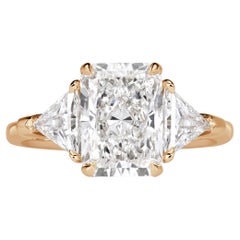 4 Carat Radiant Diamond Ring Brilliant White 14K White Gold A Classic Statement