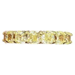 4 Carat Radiant Eternity Band Fancy Yellow 14K Gold Rare Fancy-Color Splendour