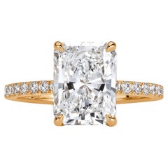 4 Carat Radiant Statement Brilliant White Effortless Elegance Diamond Ring