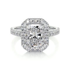 4 Carat Radiant Statement Brilliant White VS 14K White Gold Effortless Elegance