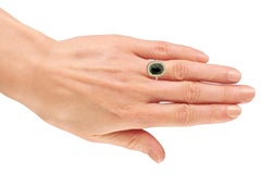 4 Carat Rose Cut Salt and Pepper Diamond Halo Ring