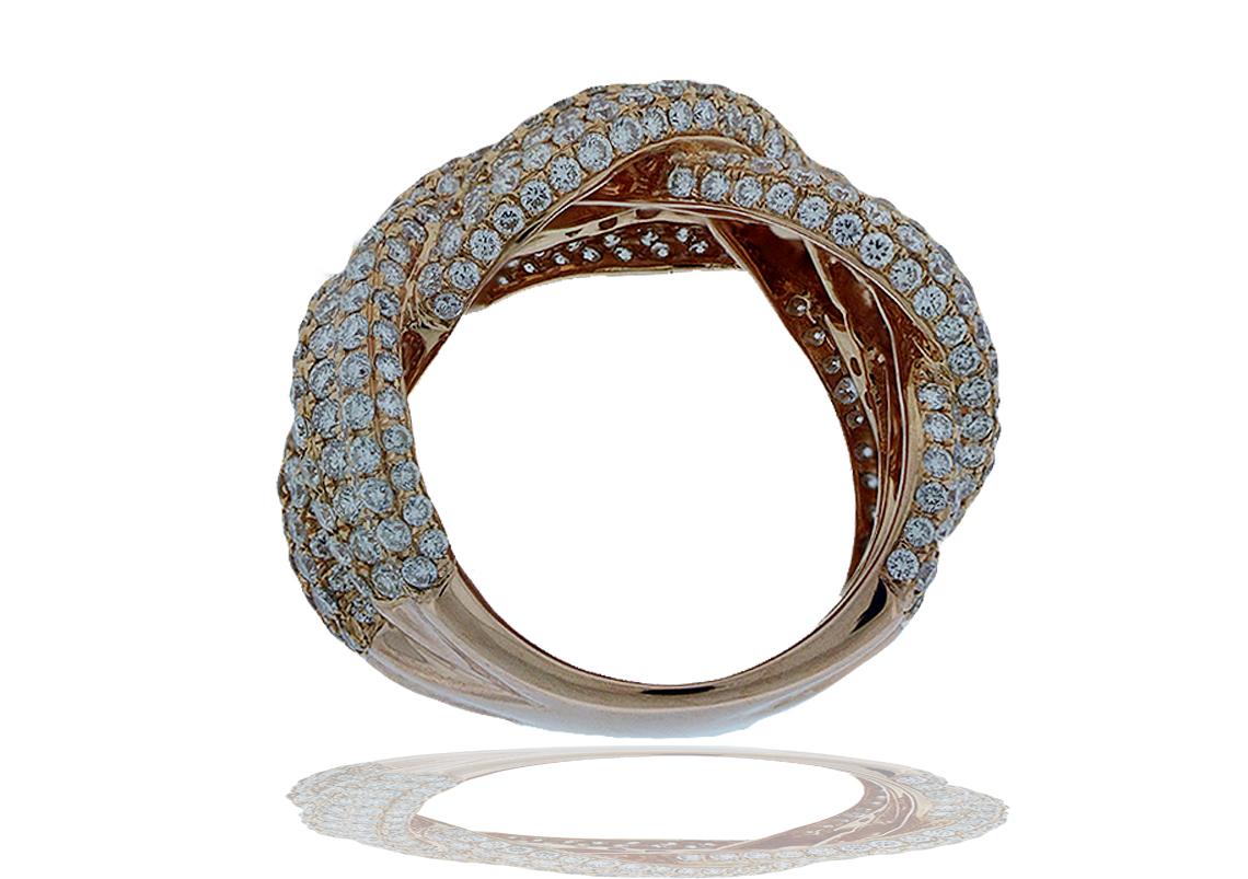 Modern 4 Carat Rose Gold Woven Band 18 Karat Rose Gold