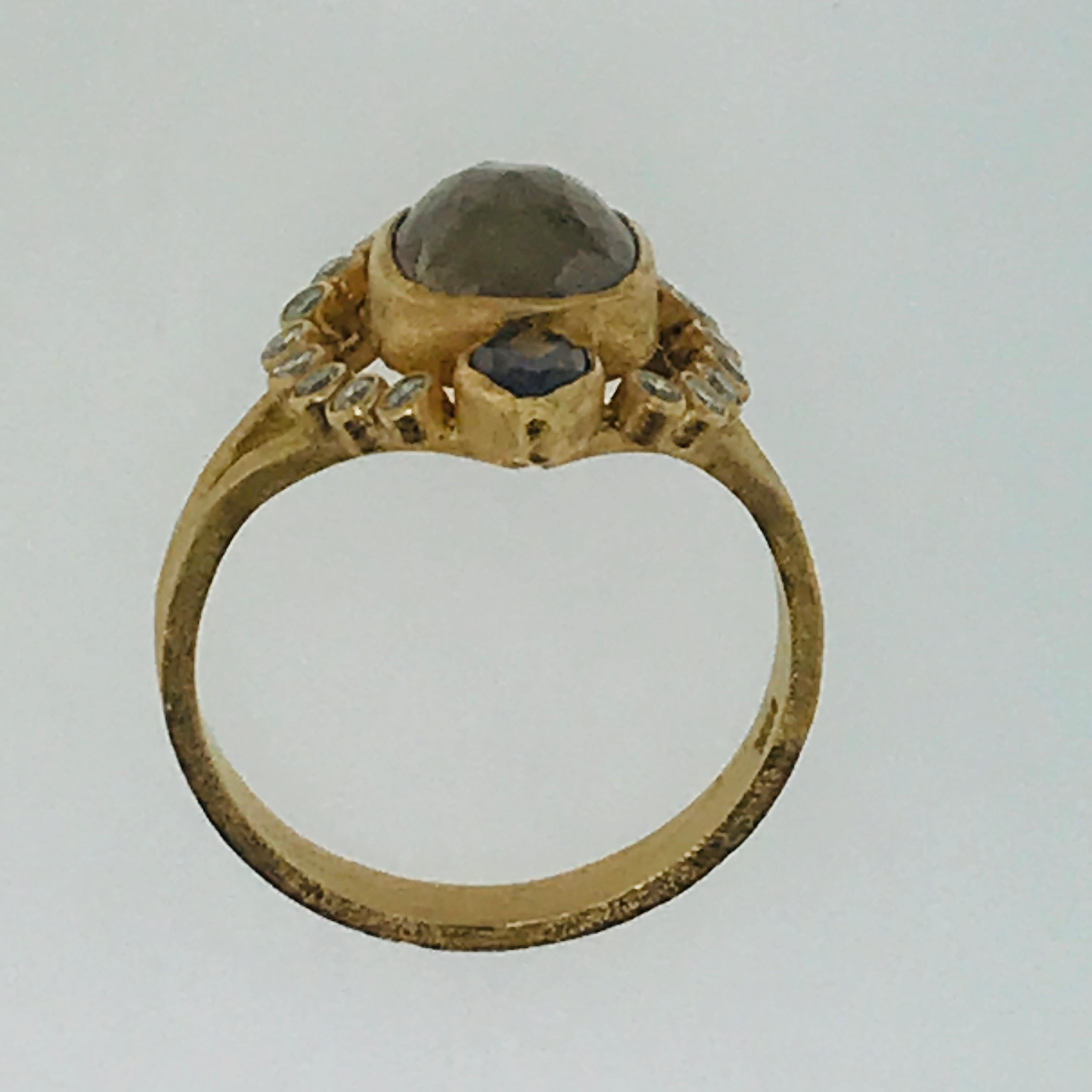 Artisan Rough Diamond Ring, 4 Carat Champagne Diamond Engagement Ring, Original Design