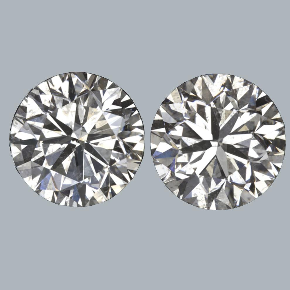 Modern 4 Carat Round Brilliant Cut Diamond 18 Carats Yellow Gold Studs