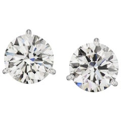4 Carat Round Brilliant Cut Diamond Studs