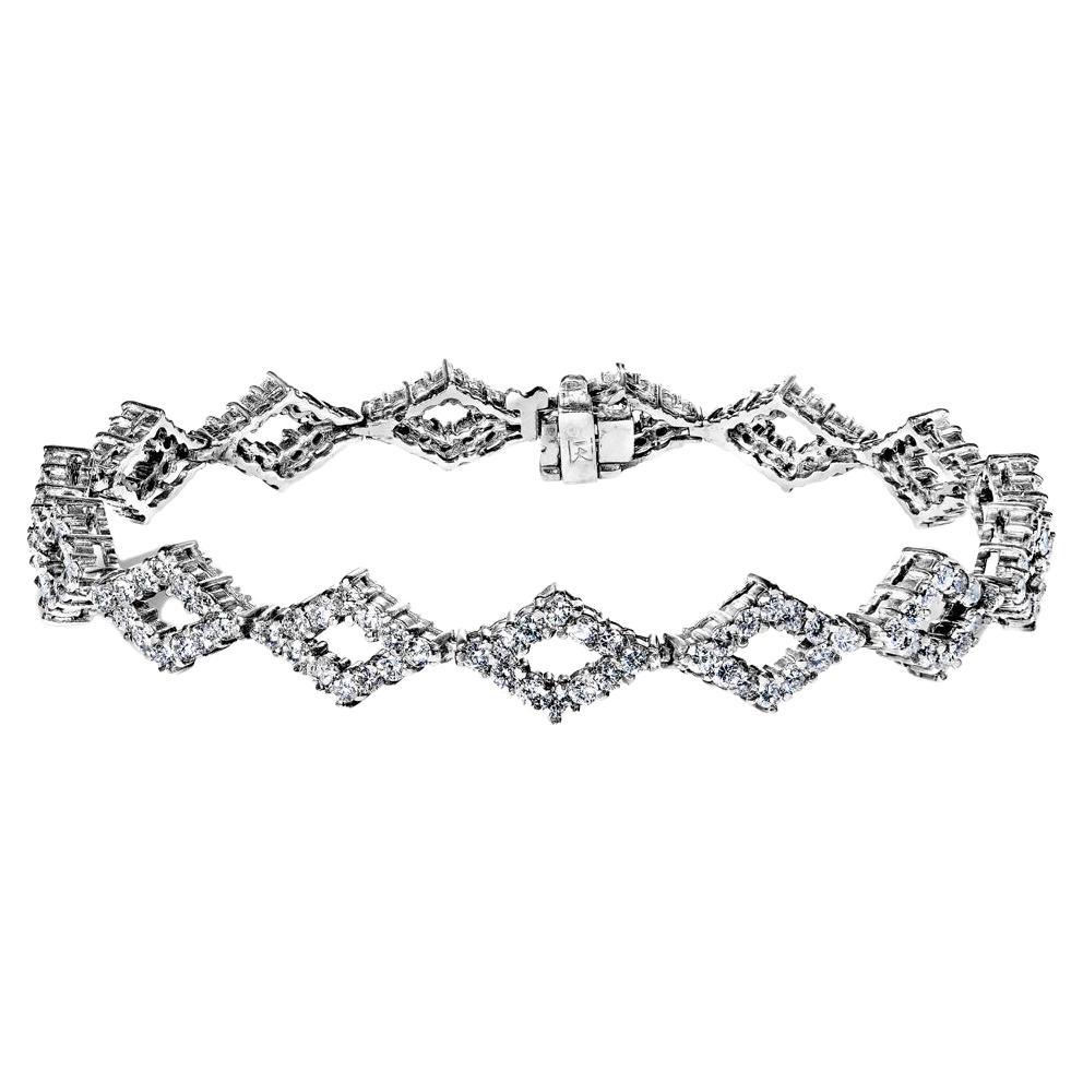 4 Carat Round Brilliant Diamond Bracelet Certified For Sale