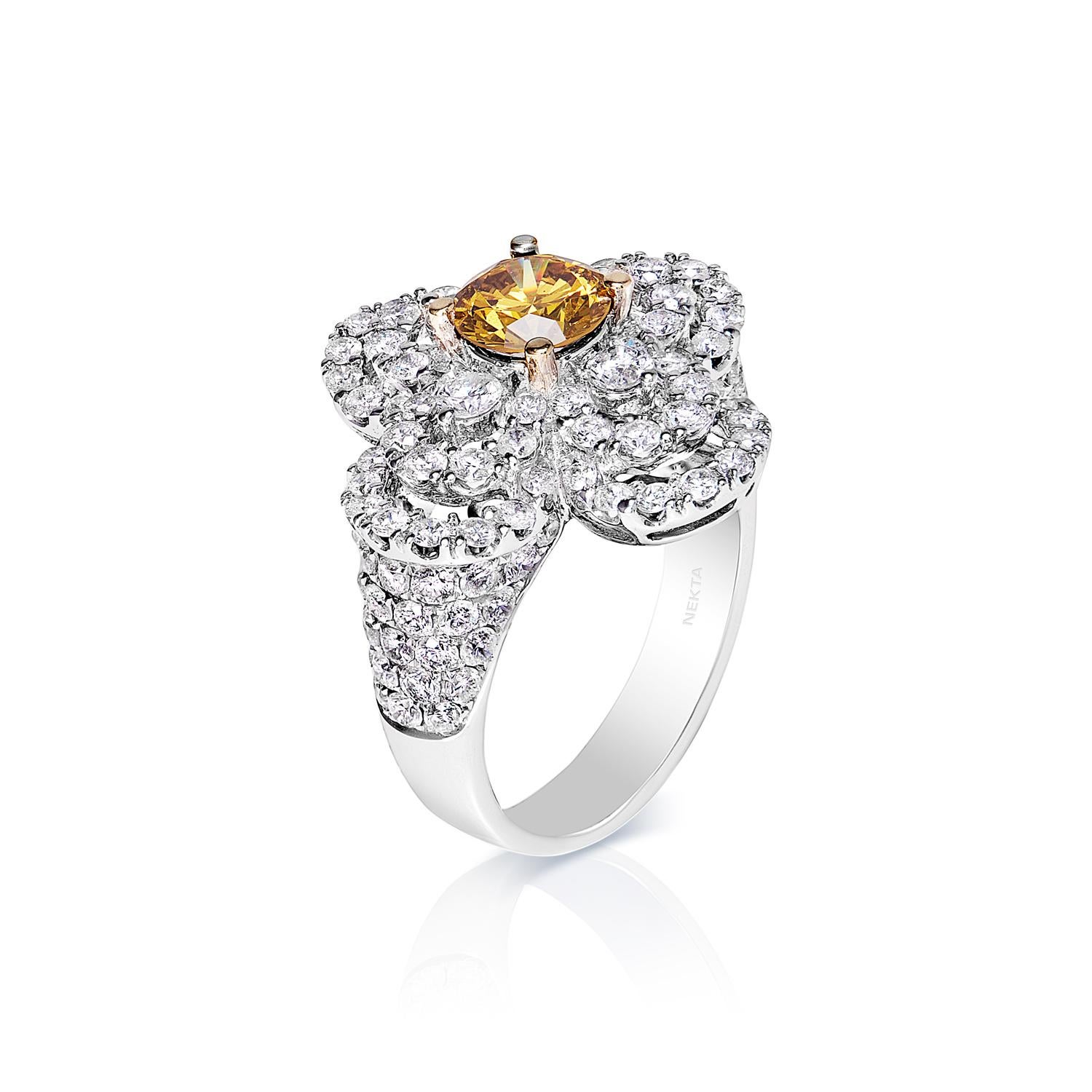 Round Cut 4 Carat Round Brilliant Diamond Engagement Ring Certified Y For Sale