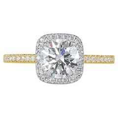 4 Carat Round Brilliant Diamond Ring Brilliant White 14K White Gold