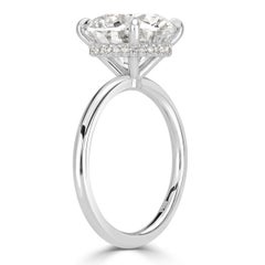 4 Carat Round Brilliant Diamond Ring Brilliant White 14K White Gold Quiet Power