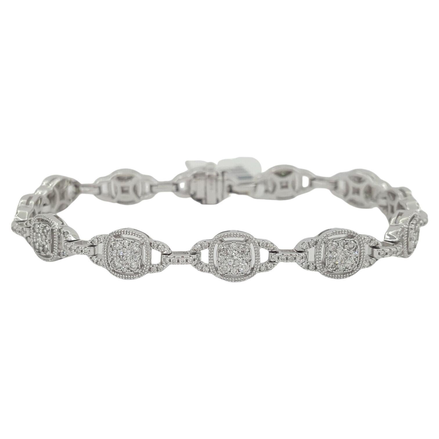 Bracelet en diamants ronds brillants, marquises et taille princesse de 4 carats Excellent état - En vente à Chicago, IL