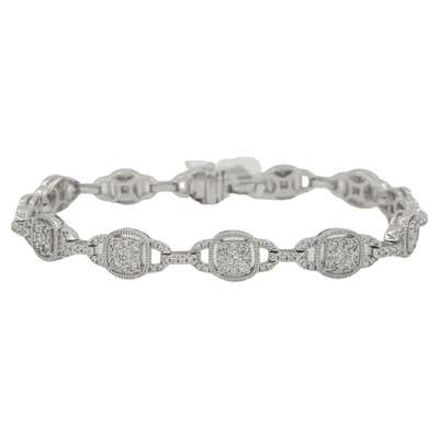 Straight Line Bracelet with Round Brilliant Diamonds For Sale at ...