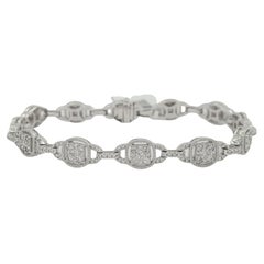 4 Carat Round Brilliant, Marquise and Princess Cut Diamond Bracelet