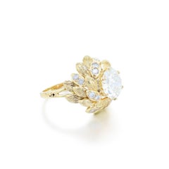 4 Carat Round Brilliant Statement Brilliant Gold Everyday Royalty Diamond ring