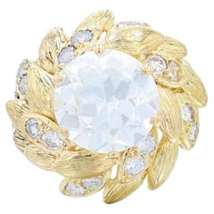 4 Carat Round Brilliant Statement Brilliant Gold Everyday Royalty Diamond ring