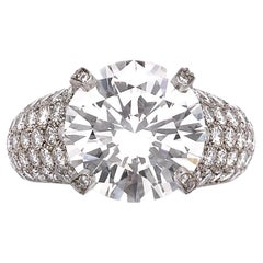 4 Carat Round Brilliant Statement Brilliant White SI 14K White Gold