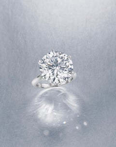 4 Carat Round Brilliant Statement Brilliant White VS 14K White Gold Quiet Power